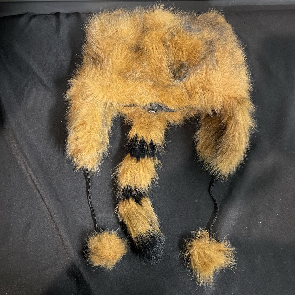 Fur hat with ears and tail